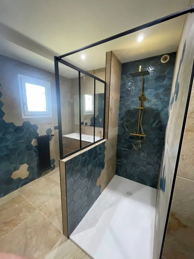 Carrelage salle de bain Brezins