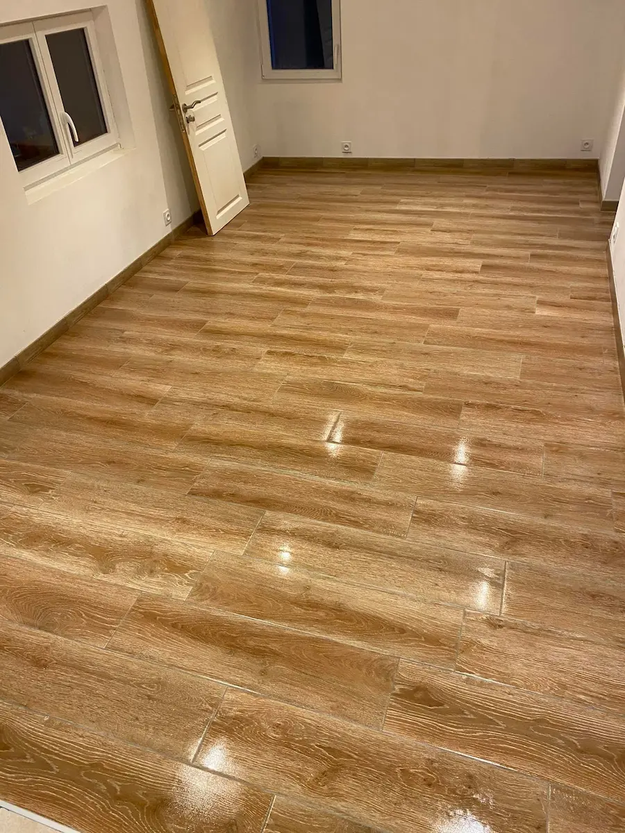 carrelage imitation parquet chambre